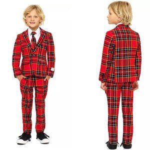OppoSuits The Lumberjack Christmas Red Plaid Suit Jacket Pants Set Kids Size 6